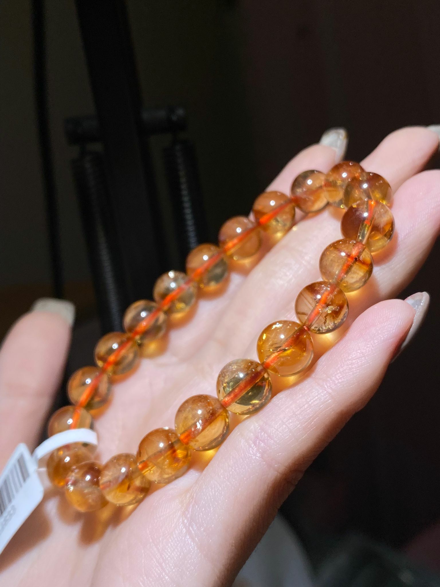 黃水晶金字塔手串