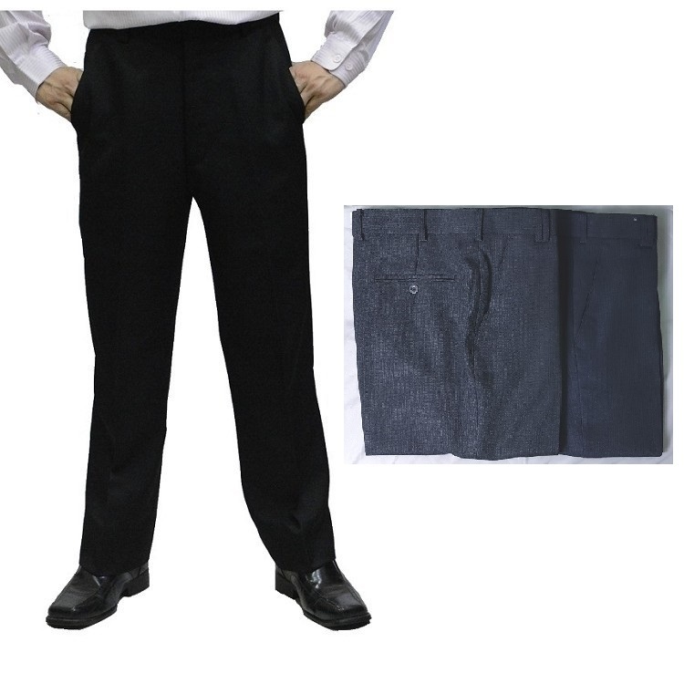 甄褲｜長格紋微厚挺版西裝褲｜中高腰直筒・無摺剪裁・防皺免燙・棉質觸感（31~42 吋）免費修改褲長