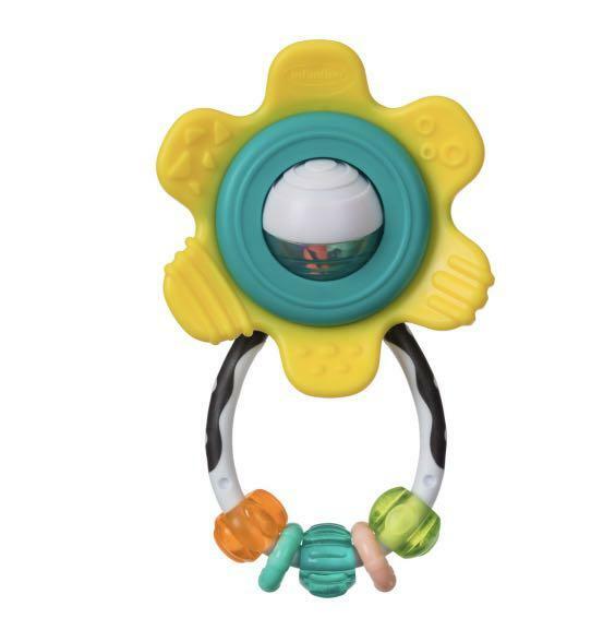 INFANTINO 花型搖搖牙膠 (黃色 / 粉紅色)