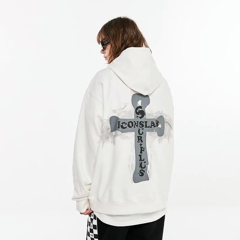 SSUR PLUS x ICONSLAB 背後煙霧十字架LOGO 連帽衛衣帽TEE