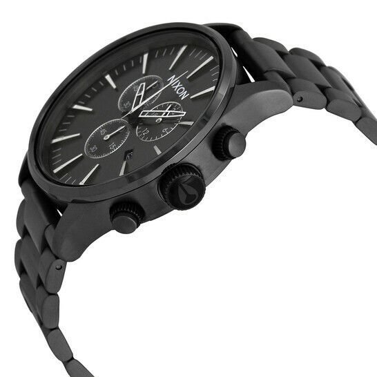 萬年鐘錶 - NIXON 尼克森  SENTRY SS  全黑三眼計時衝浪錶   A386-632  錶徑42MM