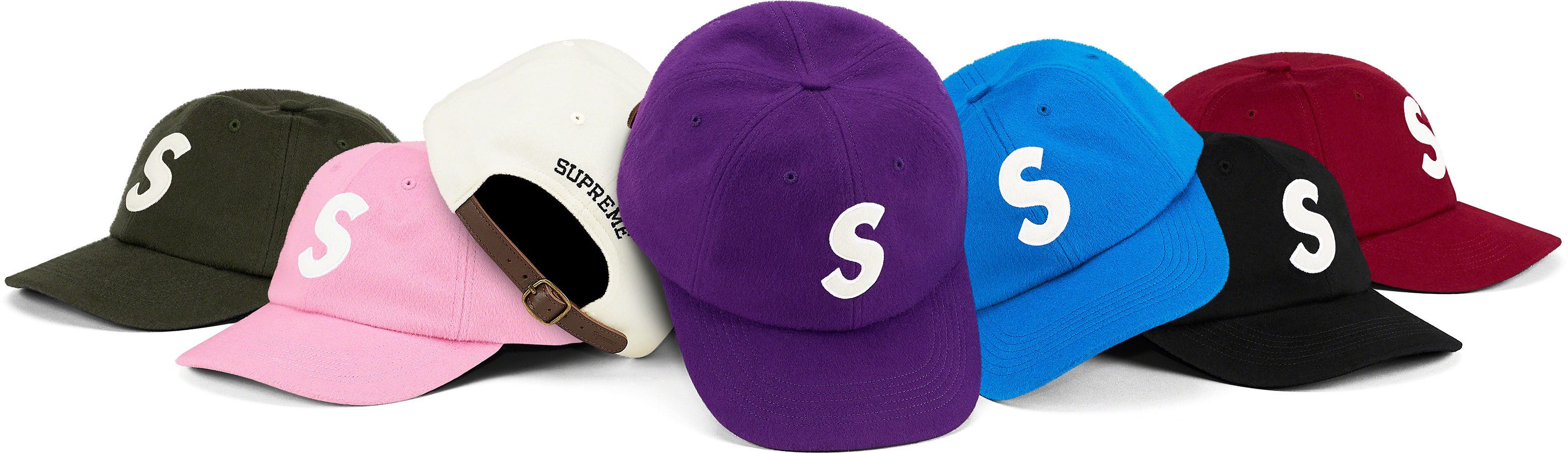 2021AW SUPREME WOOL S Logo 6-panel 老帽羊毛材質百搭七色