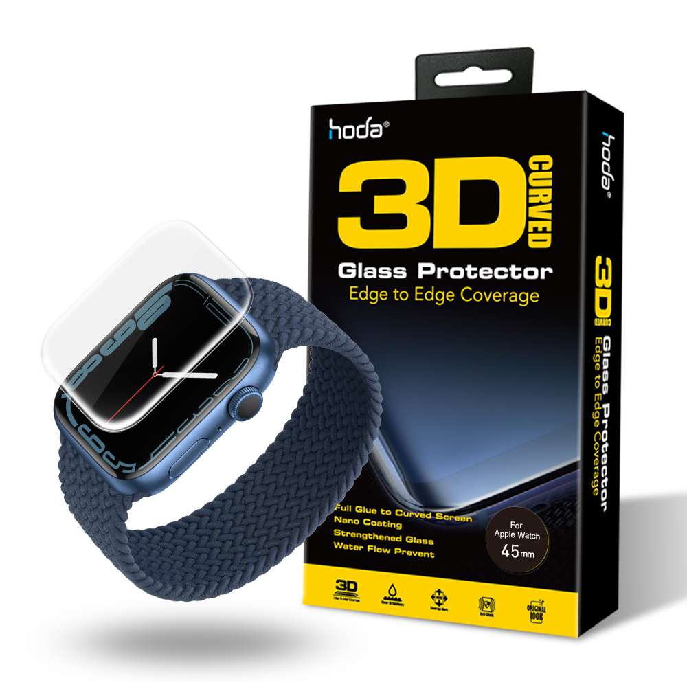【Apple Watch 41mm / 45mm】3D Curved Clear Glass Screen Protector (UV Glue) |  hoda®