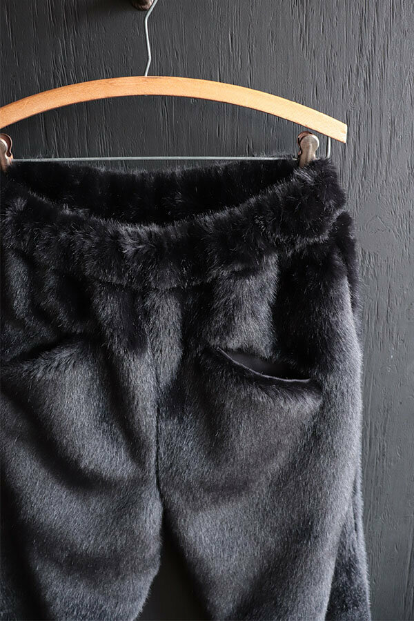 Black Sign Black Fur Beast Pants / Elegant Black