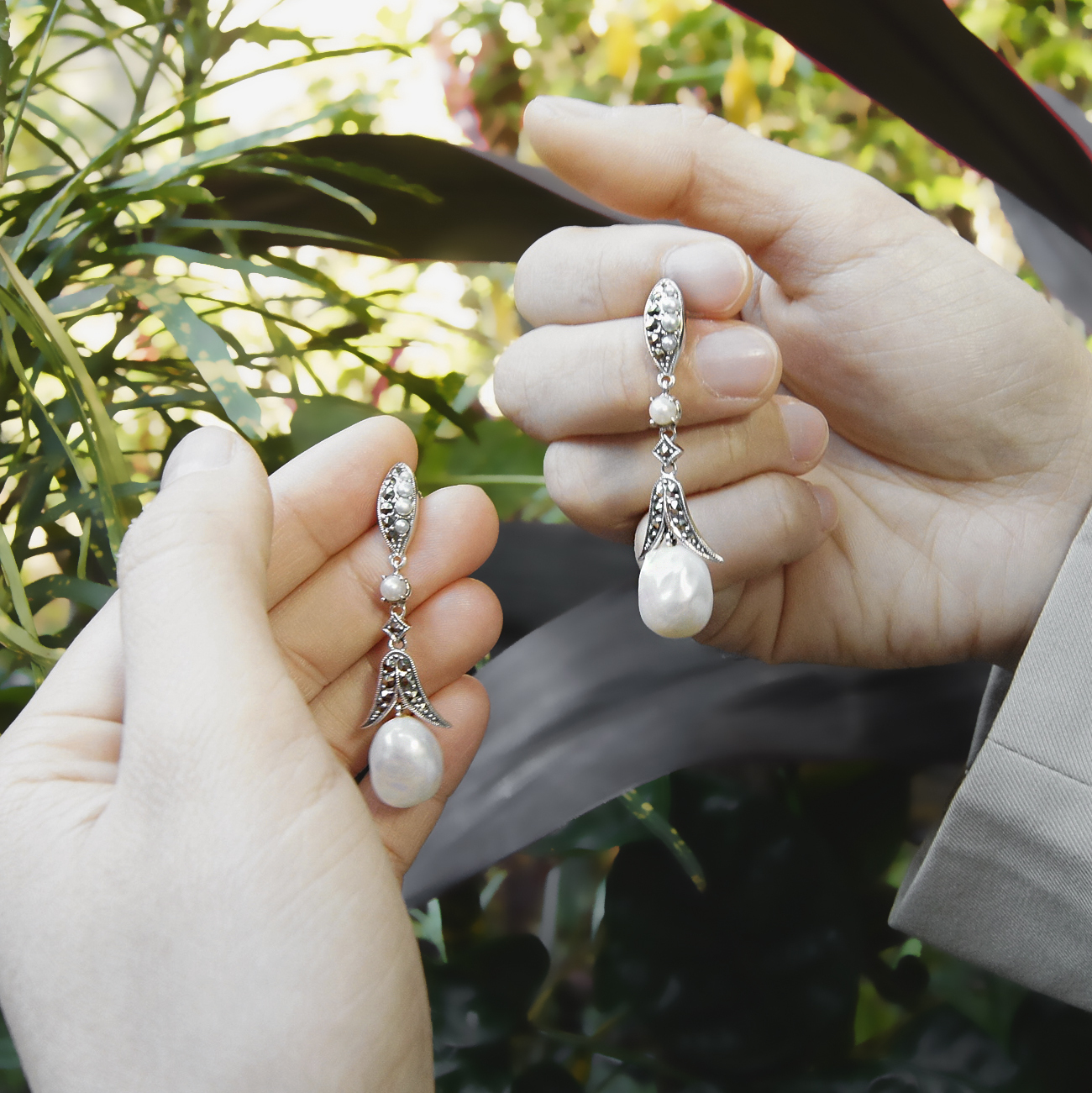 經典巴洛克珍珠耳環