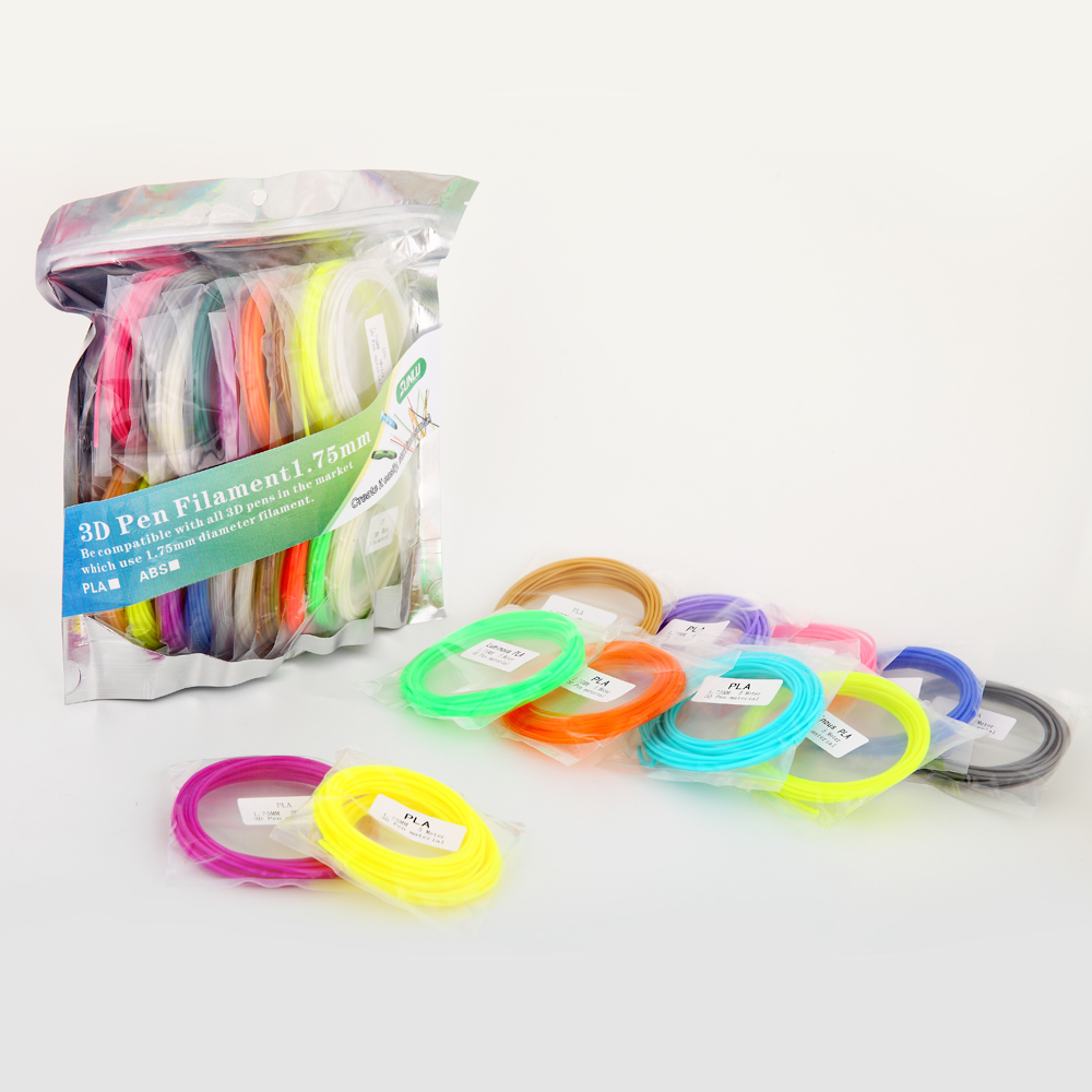 DTSL 3D打印筆 1.75mm PLA 膠條包 - 20 rolls 1 color each 5m long/roll