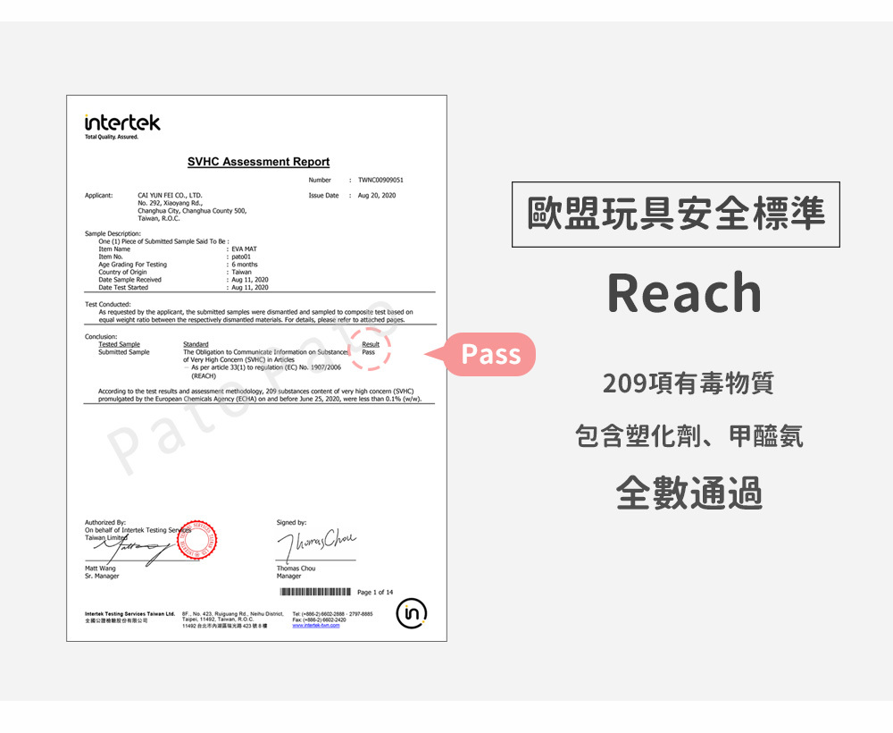 PatoPato歐盟檢驗認證