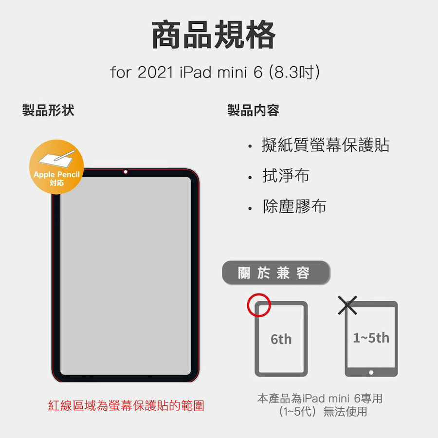 Leplus 2021 iPad mini 6 (8.3吋)  擬紙質螢幕保護貼 - 商品介紹