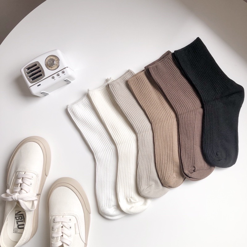 部分現貨🚚呵護你ㄉ腳ㄚㄚ🥰極親膚低飽和柔軟大地色系坑條襪子💕共6色