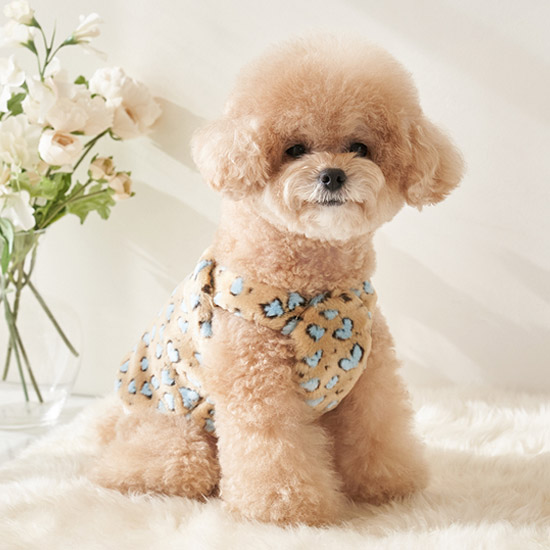 毛茸茸背心Leopard Fur Crop (Blue)豹紋藍- It’s sunny outside