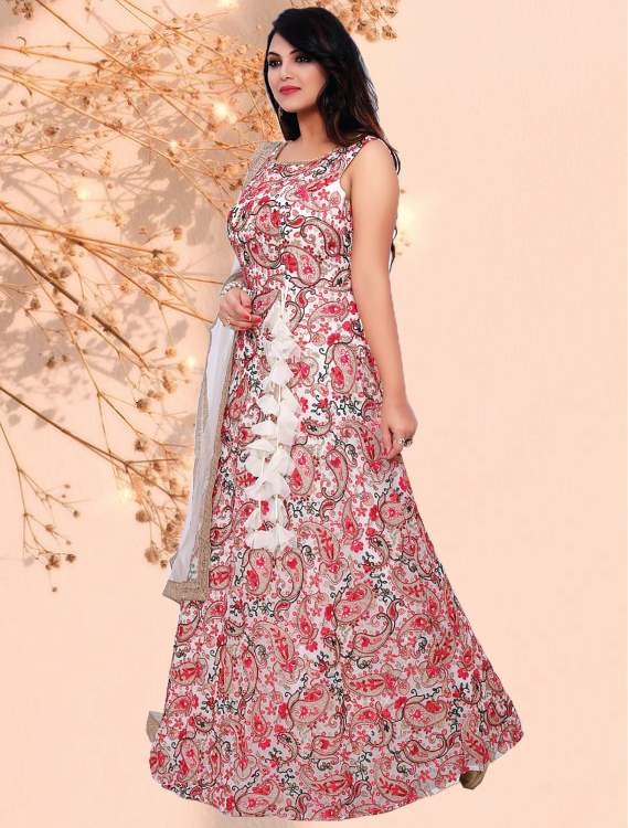 Women Hard Crafted Embroidered Ready Made Gown Dress GW001