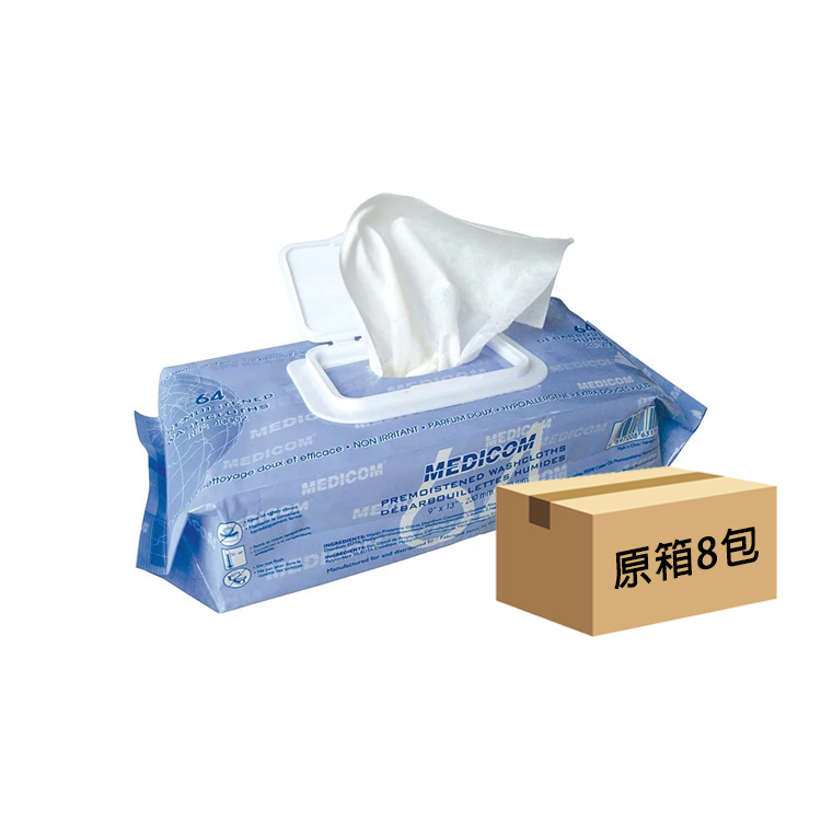 Medicom 麦迪康 - 绵羊油湿纸巾 (23 x 33cm) | (原箱8包 x 64片)