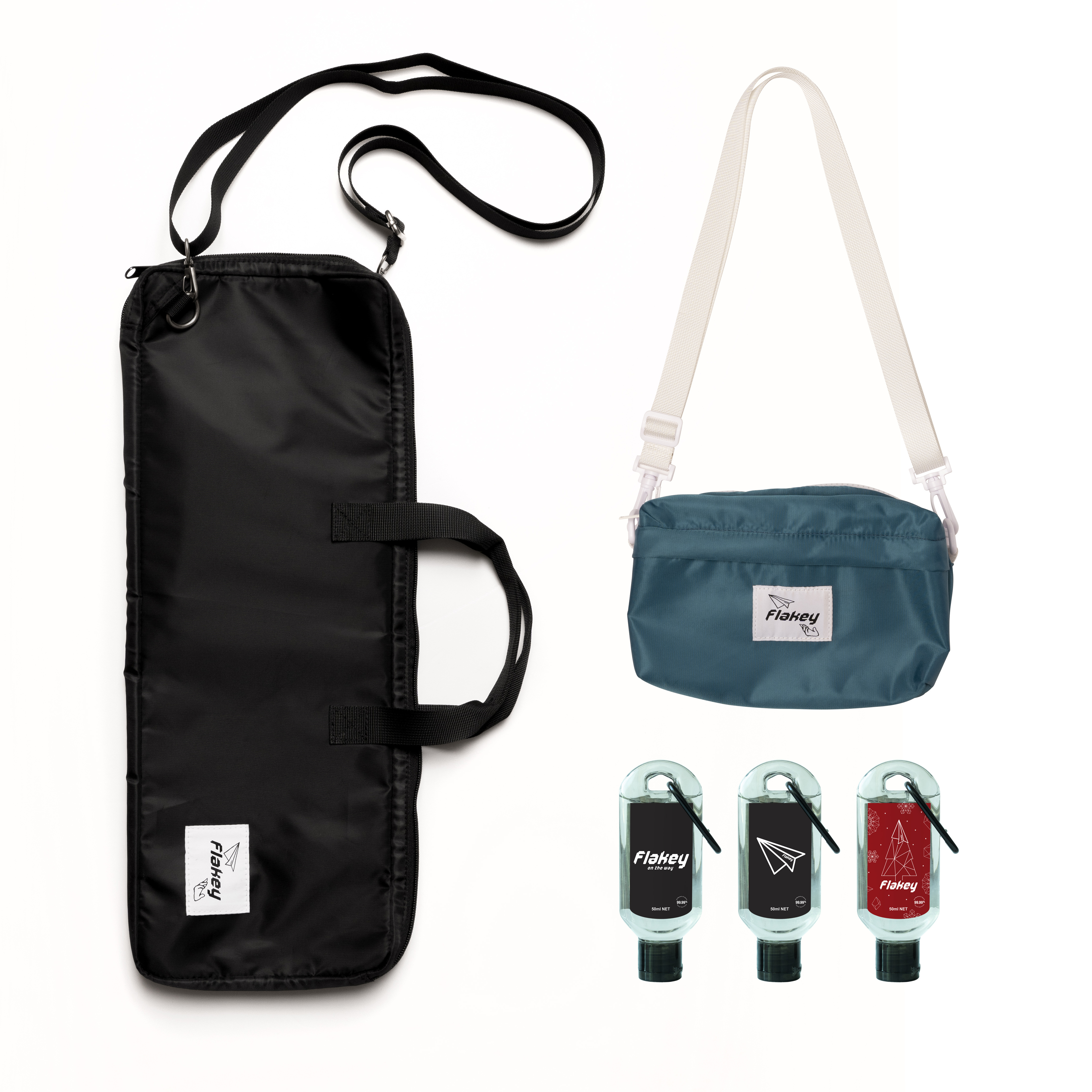 FLAKEY 雙袋聖誕限定禮盒裝 (玄黑手幅袋 + 型藍斜孭袋)