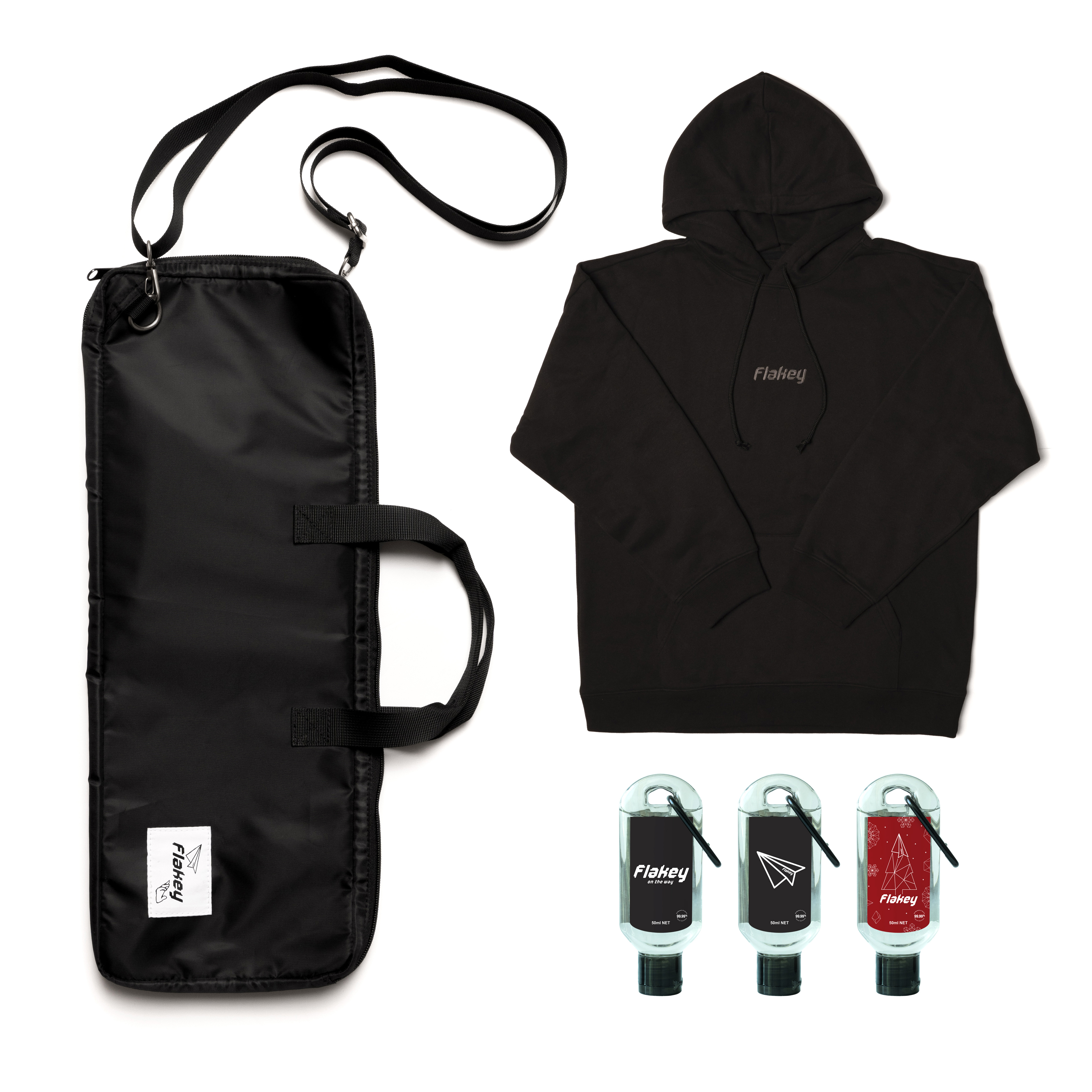 FLAKEY 手幅袋聖誕限定禮盒裝 (玄黑手幅袋 + 玄黑連帽衛衣)