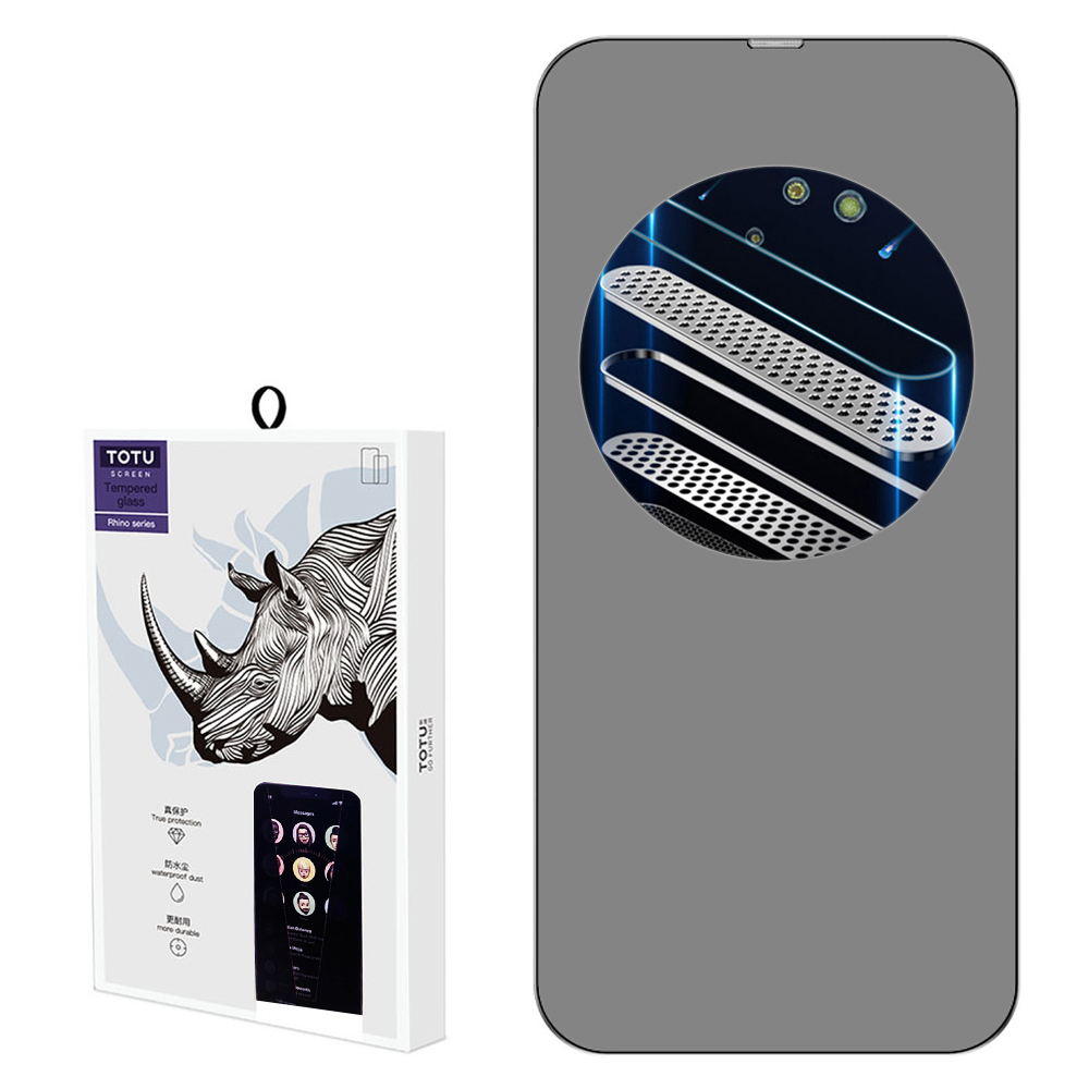 TOTU 拓途 iPhone 17e/16e/14/13/13Mini/13Pro/13ProMax防偷窺防塵聽筒鋼化膜保護貼玻璃膜 犀牛家族
