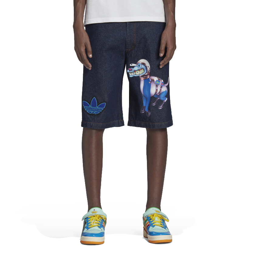 【adidas KF JEAN SHORTS 限量聯名牛仔短褲 】