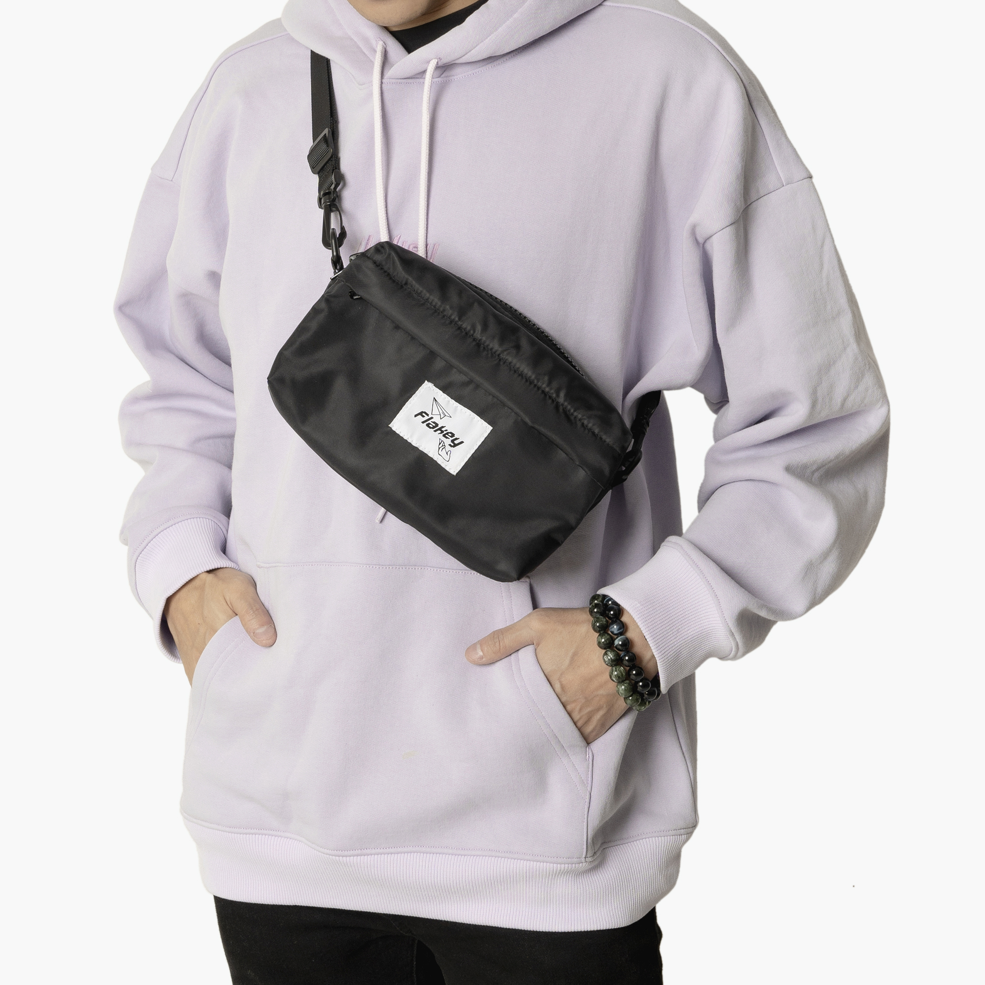 FLAKEY 雙袋聖誕組合 (玄黑手幅袋 + 玄黑/紅裡斜孭袋)