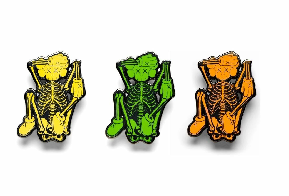KAWS SKELETON Pin 骷髏 別針 三色 限定 現貨