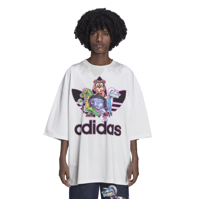 【adidas KF GRAPHIC TEE 限量聯名三葉草OVERSIZE短TEE】