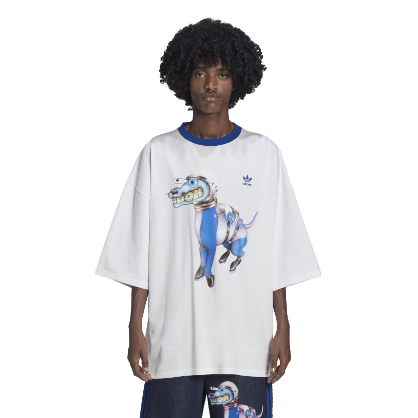 【adidas KF GRAPHIC TEE 限量聯名太空狗OVERSIZE短TEE】