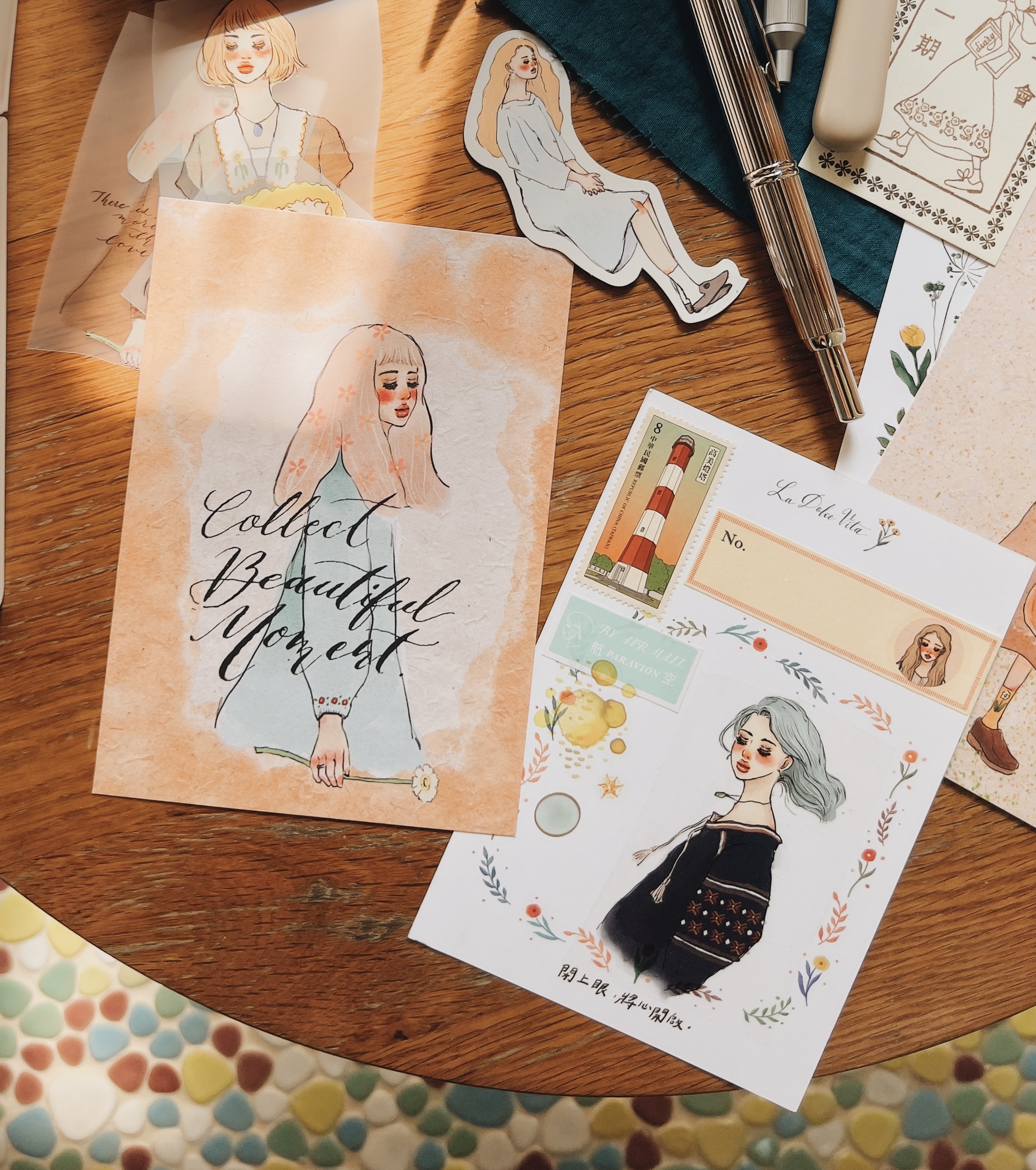 百花之歌女孩 明信片|甜蜜生活