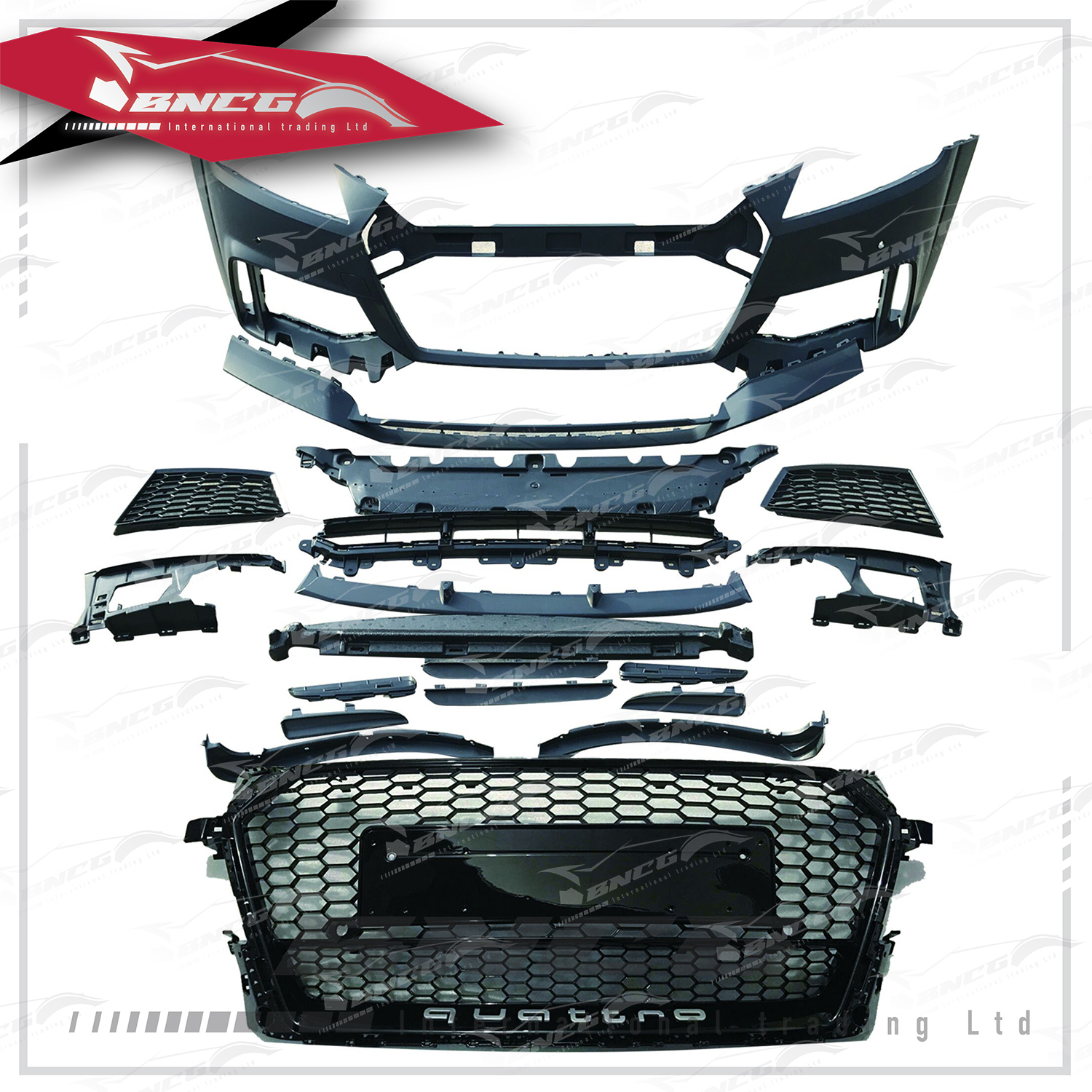 奧迪 Audi TT 2016+年式 改裝 TTRS 包圍 前保險桿 大包圍 底漆 水箱罩任選