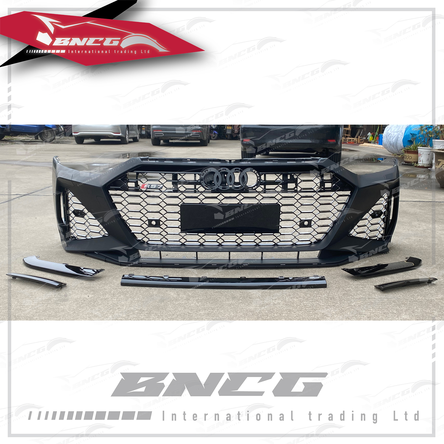 奧迪 Audi A7 S7 C8 19+年式 改裝 RS7包圍 前保險桿 大包圍 底漆 水箱罩任選