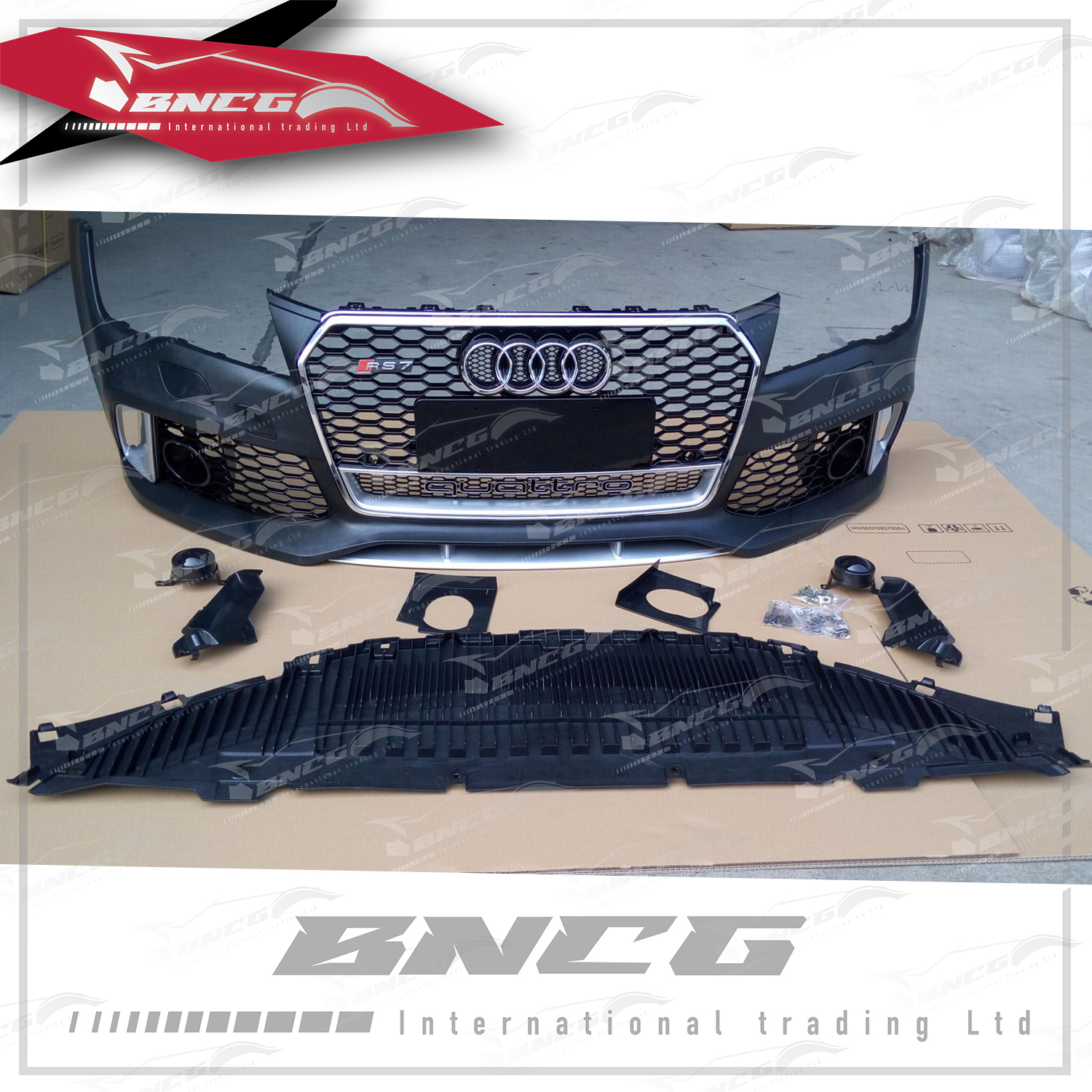 奧迪 Audi A7 S7 C7 12-15年式 改C7.5 RS7包圍 前保險桿 大包圍 底漆 水箱罩任選 後擾流