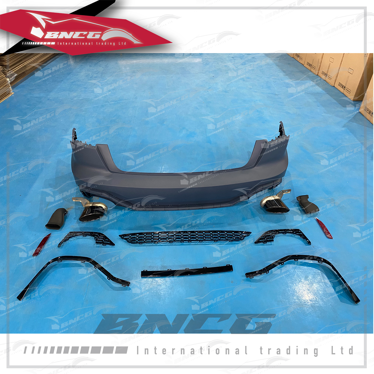 奧迪 Audi A6 C8 2019+年式 四門 改裝 空力套件 RS6款 後保桿 後擾流 底漆 含尾飾管