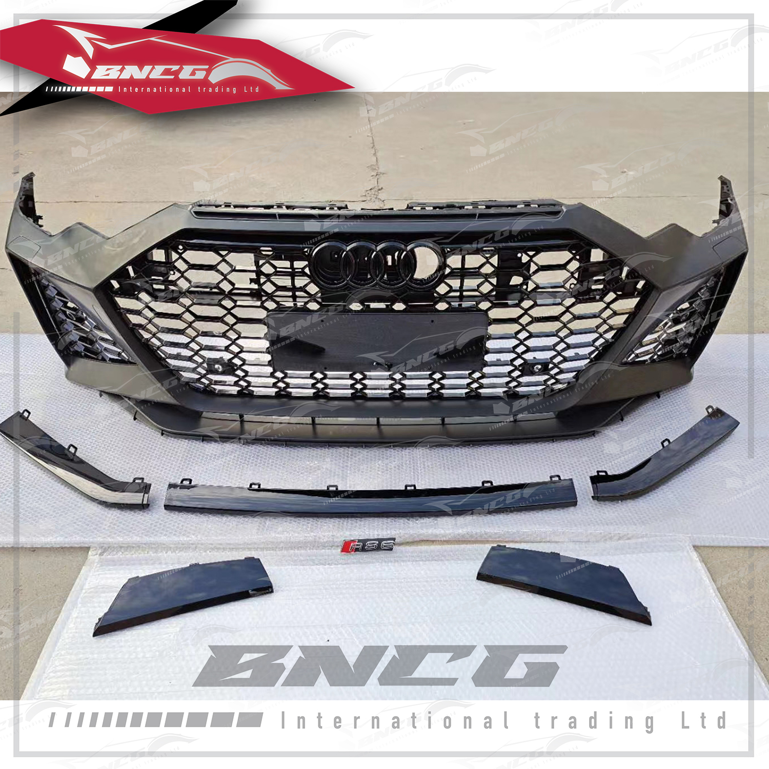 奧迪 Audi A6 C8 2019+年式 改裝 RS6 包圍 前保險桿 大包圍 底漆 水箱罩任選
