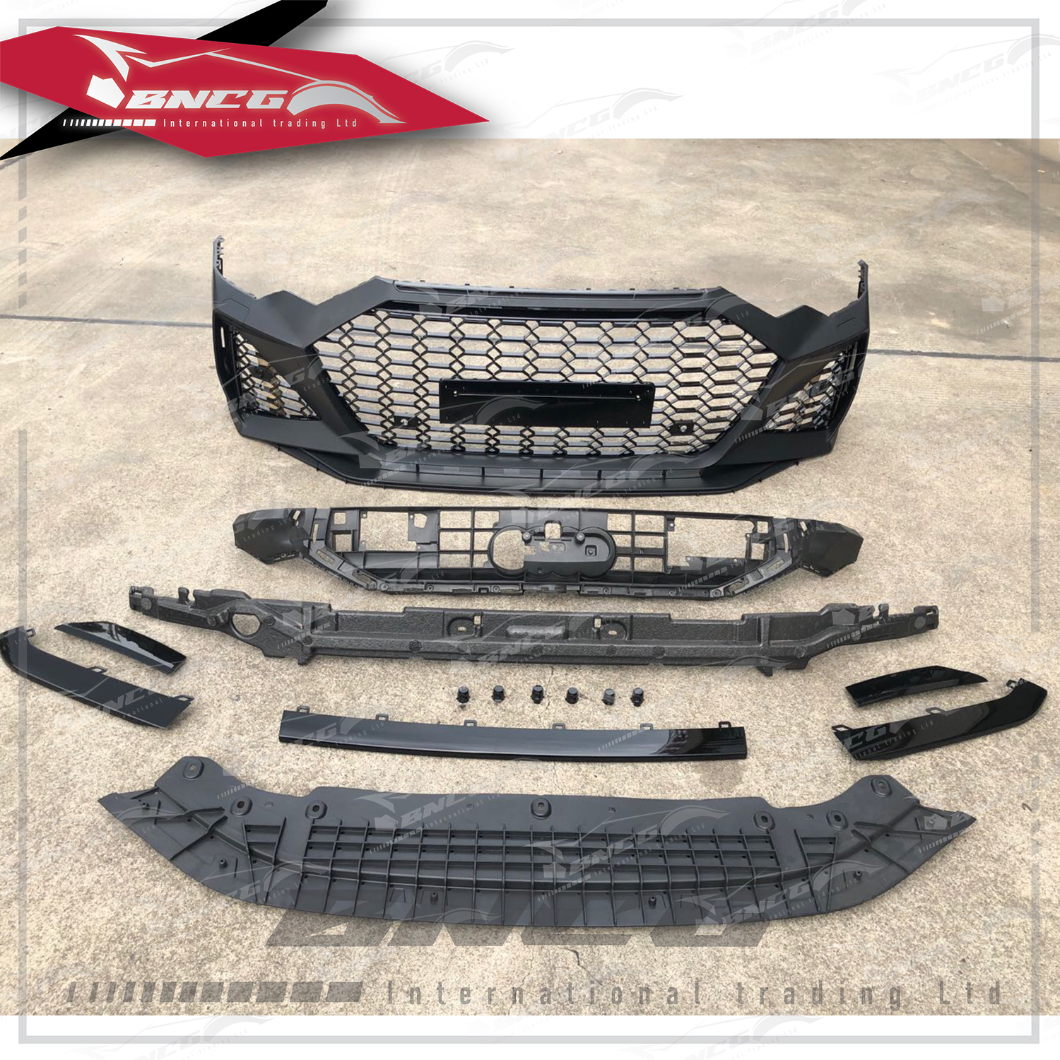 奧迪 Audi A6 C8 2019+年式 改裝 RS6 包圍 前保險桿 大包圍 底漆 水箱罩任選