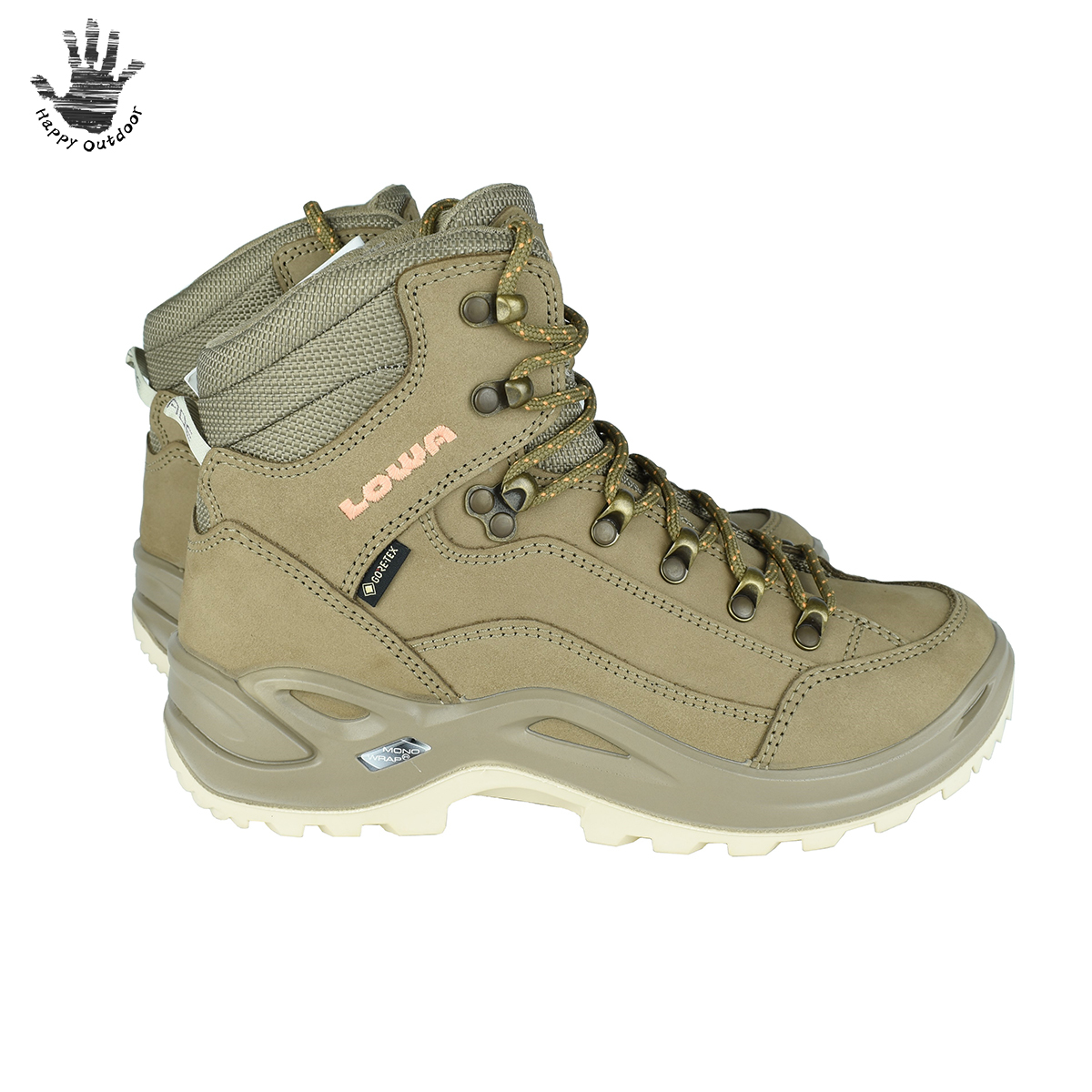 LOWA 女款RENEGADE GTX MID 中筒防水健行登山鞋LW320945-4317 淺沙/杏色