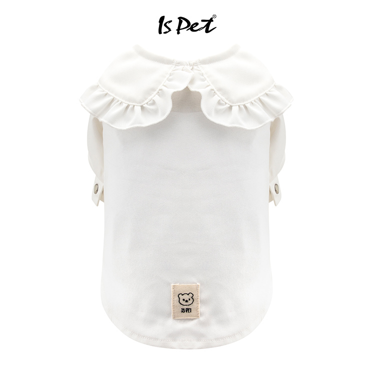 IsPet 寵物衣服—大領棉布燈籠袖白色襯衫 - [5尺寸]