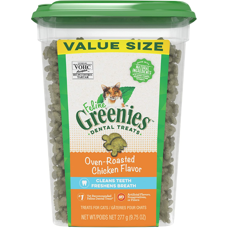 FELINE GREENIES™ Dental Treats Savory Oven Roasted Chicken Flavor 9.75oz