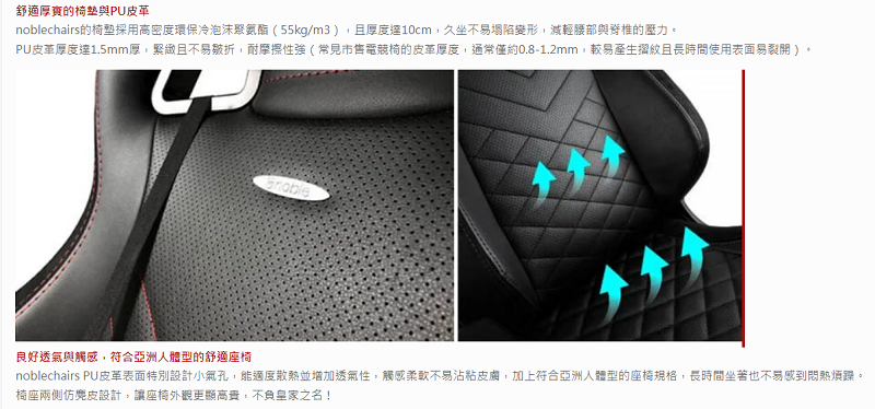 米特3C數位–noblechairs皇家ICON系列電競超跑椅-PU尊爵款-黑 電競椅/電腦椅