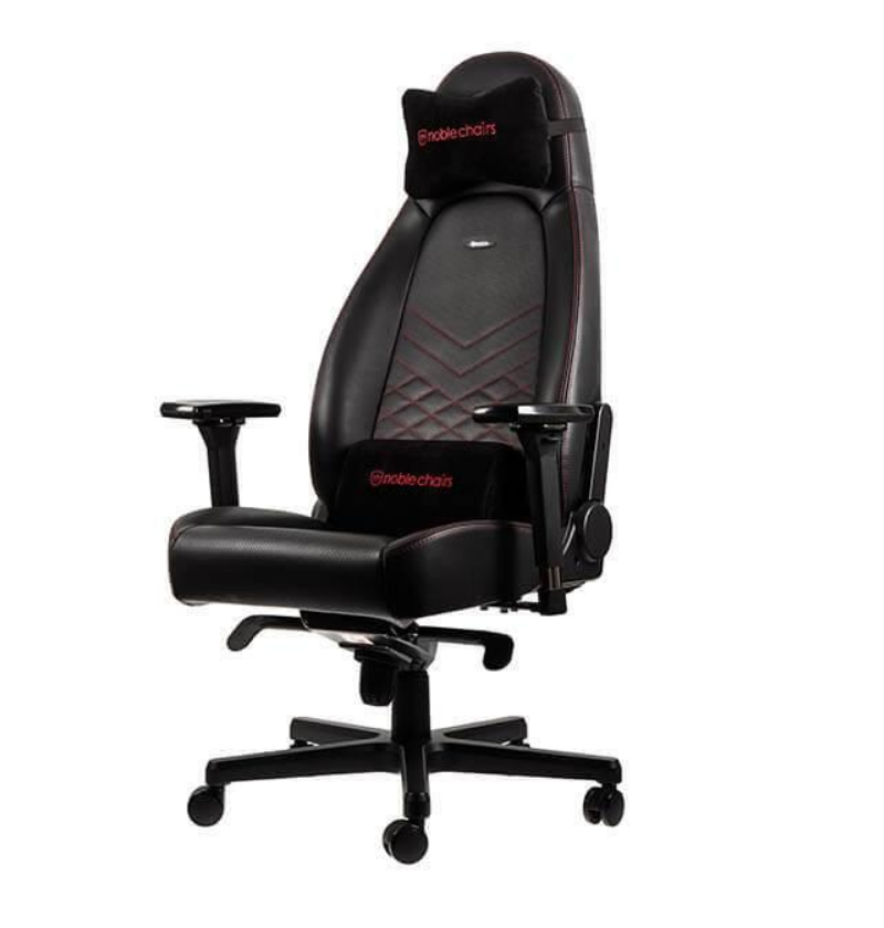 米特3C數位–noblechairs皇家ICON系列電競超跑椅-PU尊爵款-黑/紅 電競椅/電腦椅