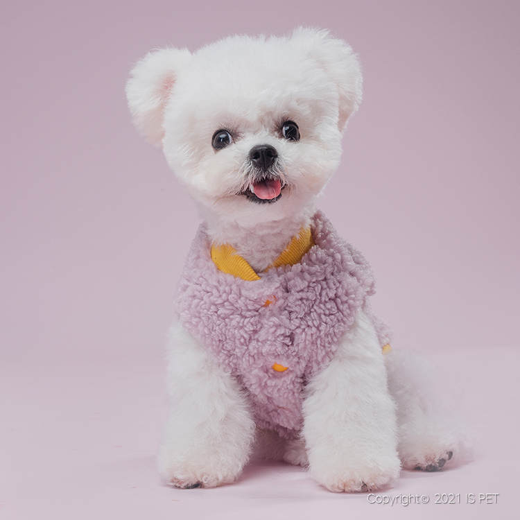 IsPet 寵物衣服— 含羊毛麥穗花加厚毛絨兔子圖案衛衣外套 - 紫色 - [5 尺寸]