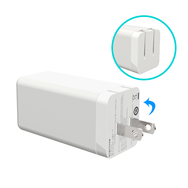 【ikanolife】65W GaN氮化鎵迷你PD充電器_3孔輸出附3A雙頭TYPE-C線