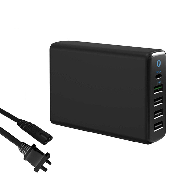 【ikanolife】USB_5Ports充電分享器快充版QC3.0+18WPD(黑/白)