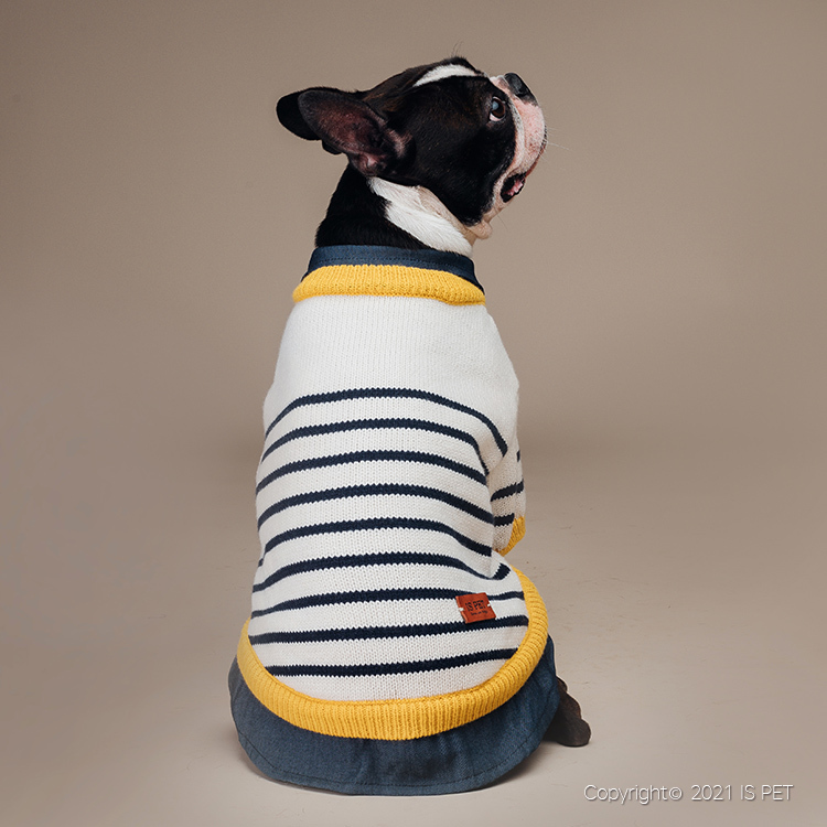 IsPet 寵物衣服—假領仿羊絨二合一毛衣 - 杏色 - [5尺寸]