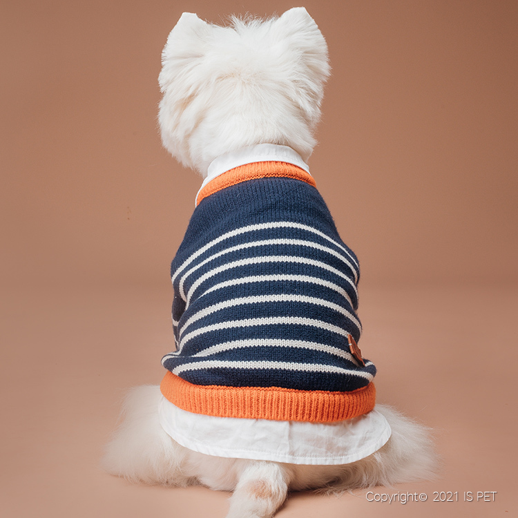 IsPet 寵物衣服—假領仿羊絨二合一毛衣 - 藍色 - [5尺寸]