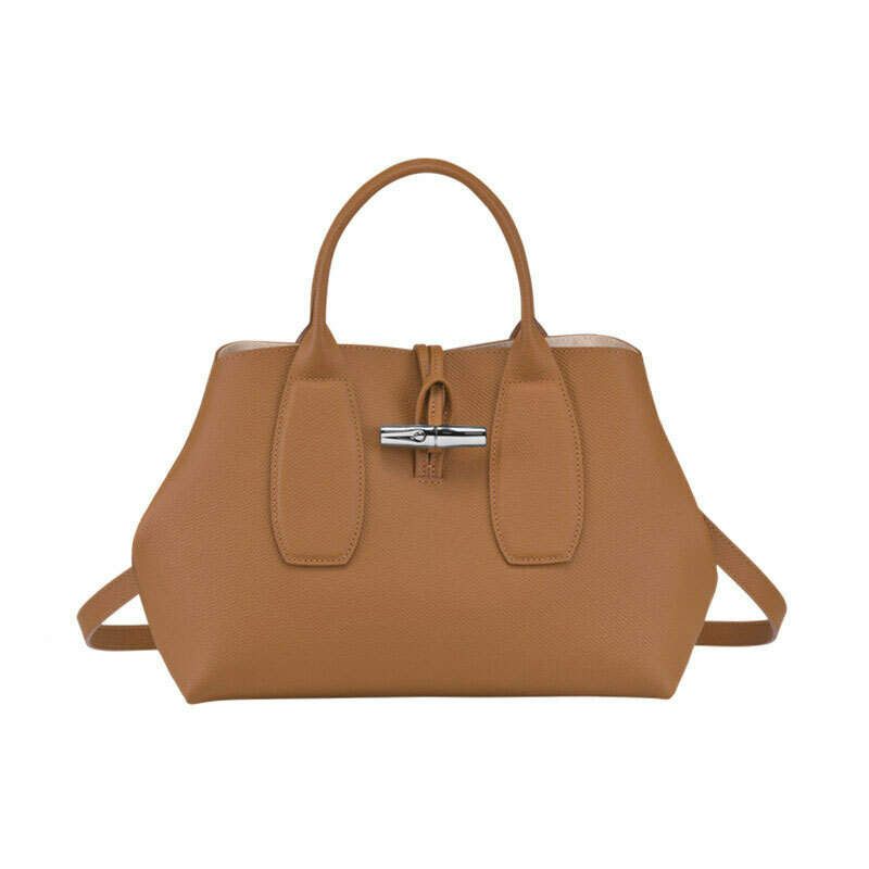 Longchamp Roseau Top Handle Bag M Naturel