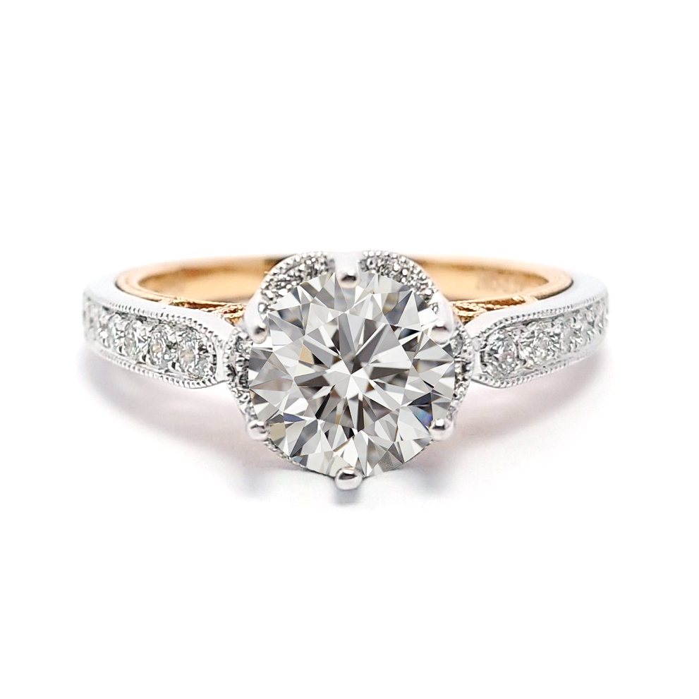 18K白金/玫瑰金天然鑽石戒指托(RS22HA1154A)