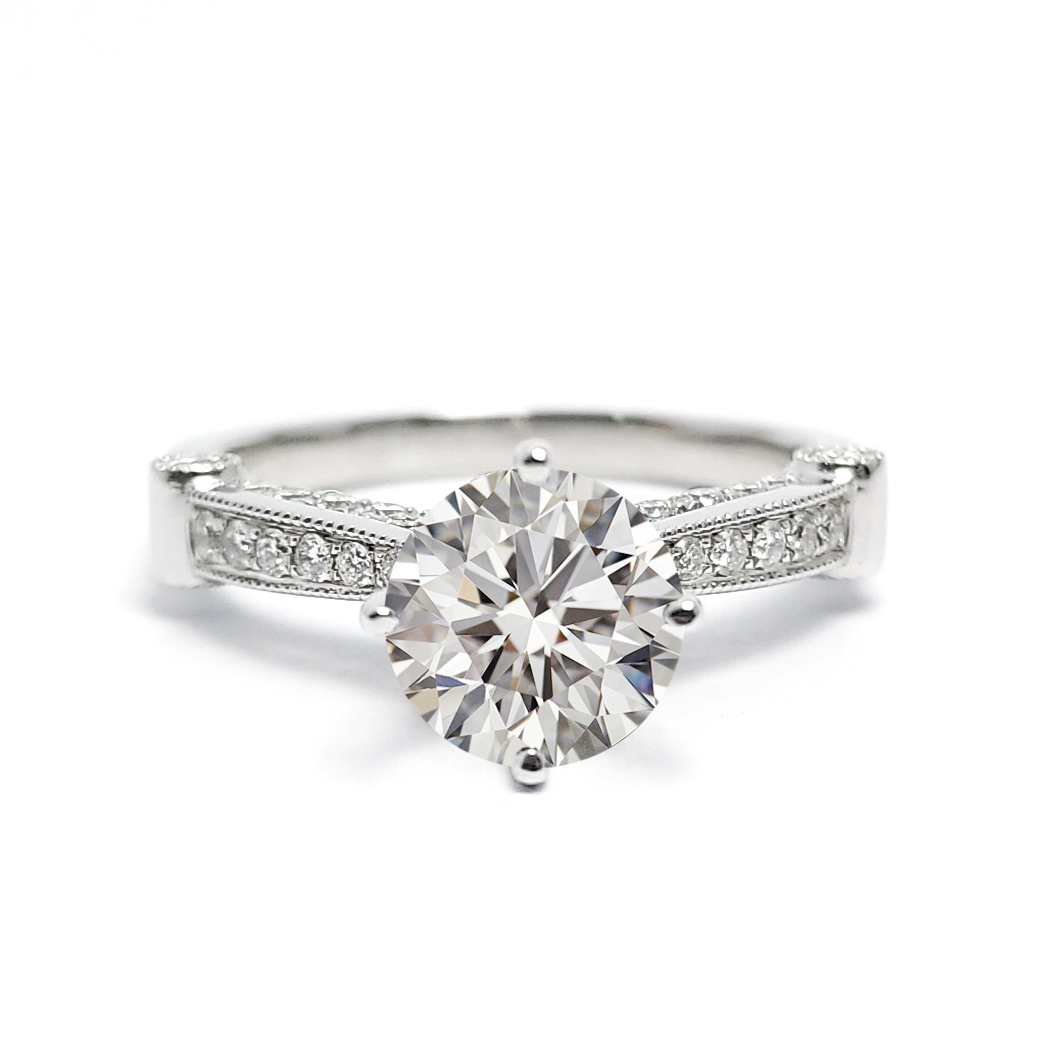 18K白金天然鑽石藍寶石戒指托( RS10CM0198 )