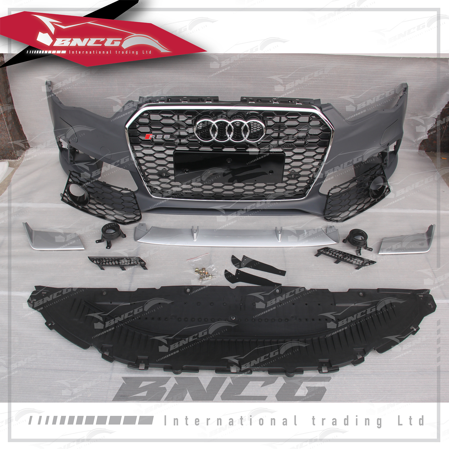 奧迪 Audi A6 C7 12-15年式 改 C7.5 改裝 RS6 包圍 前保險桿 大包圍 底漆 水箱罩任選