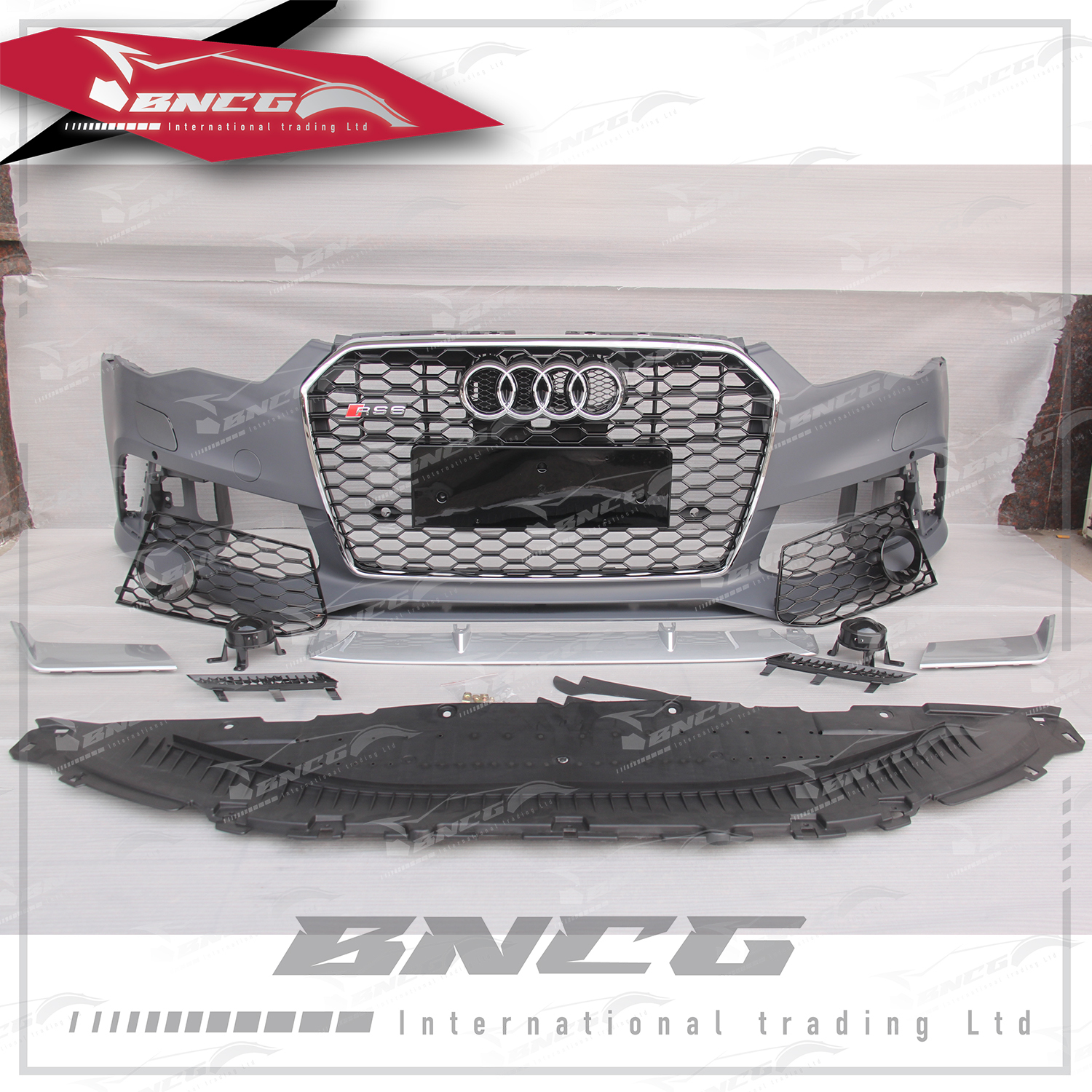 奧迪 Audi A6 C7 12-15年式 改 C7.5 改裝 RS6 包圍 前保險桿 大包圍 底漆 水箱罩任選