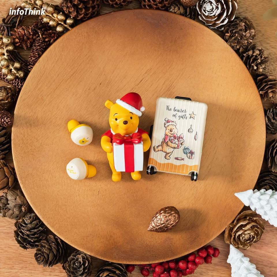 infoThink小熊維尼系列聖誕版真無線藍牙耳機