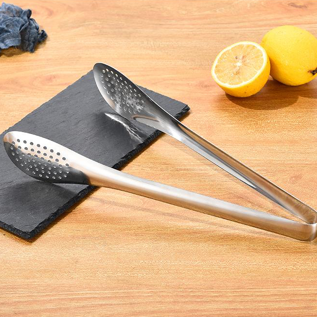 瀝水瀝油食物夾 12吋｜不鏽鋼長夾 烤肉/夾菜/夾麵包/火鍋/多用途【輕鬆購五金百貨】