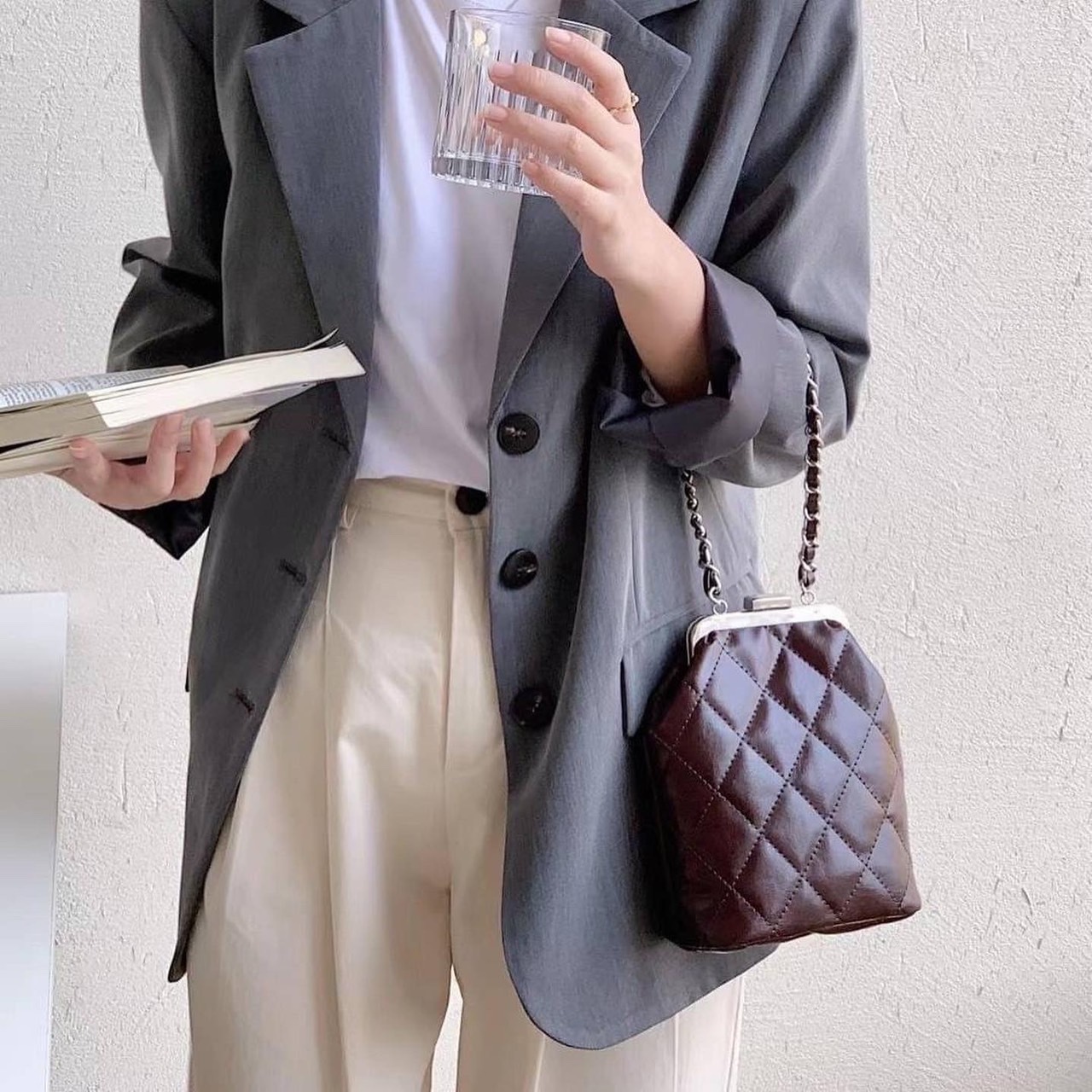 復古菱格手提包