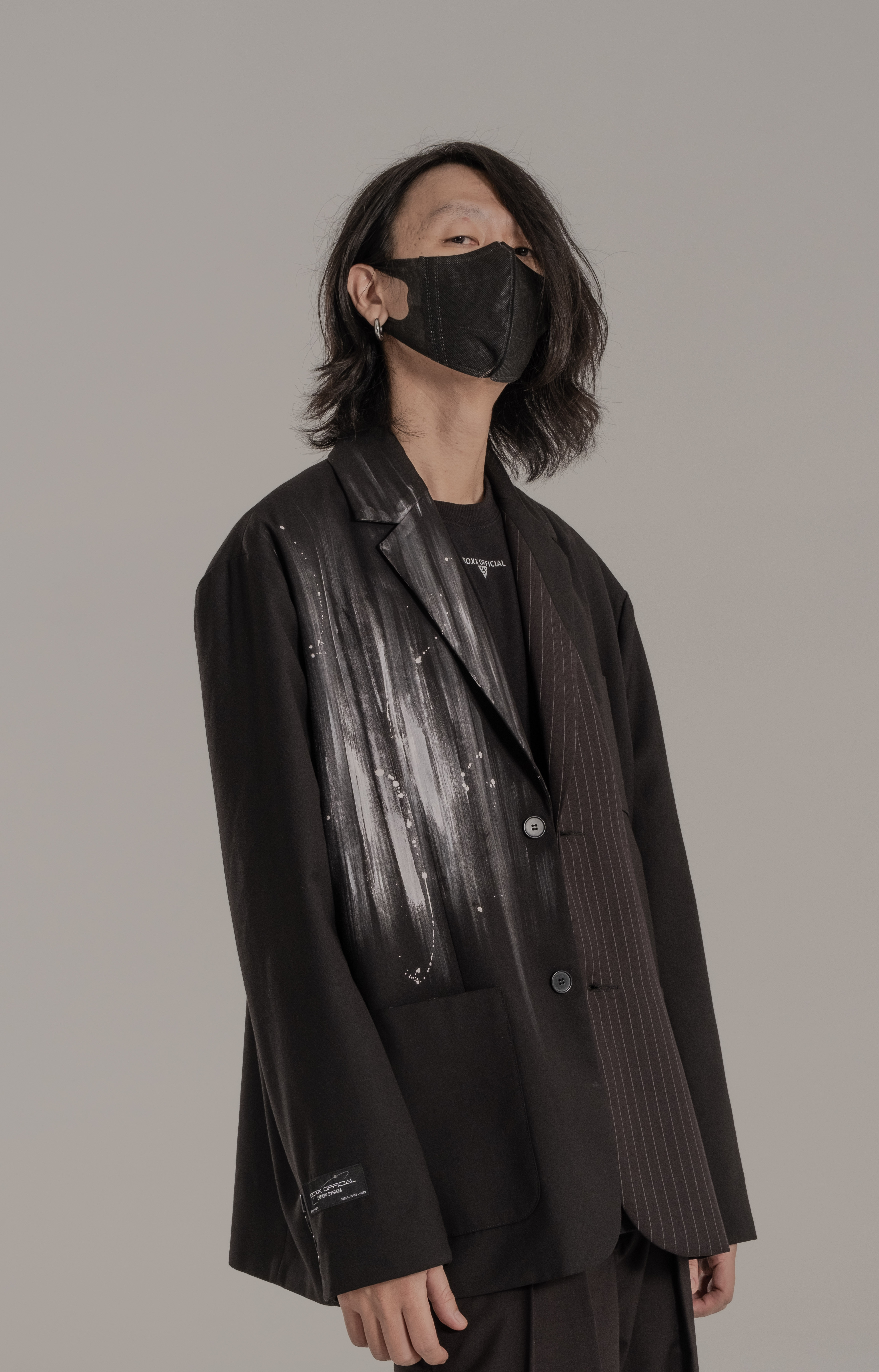 黑色漸變潑墨高街西服